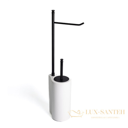 стойка stil haus medea me972(23): бумагодержатель + ерш керамический, черный матовый-белая керамика