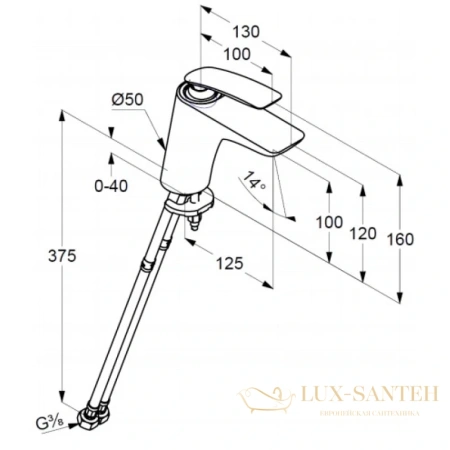 смеситель для раковины kludi balance 520268775 без донного клапана, хром/черный матовый