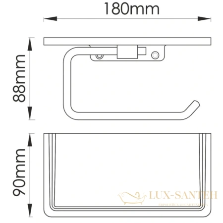 бумагодержатель wasserkraft k-1625, золотой матовый
