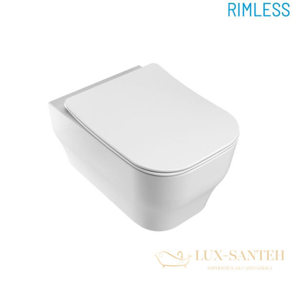 унитаз подвесной безободковый olympia synthesis eco, synsetr11, с сиденьем микролифт, цвет белый матовый