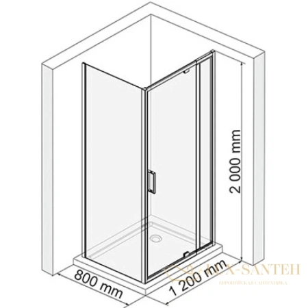 душевой уголок wasserkraft berkel 48p06 116-126х80 см 