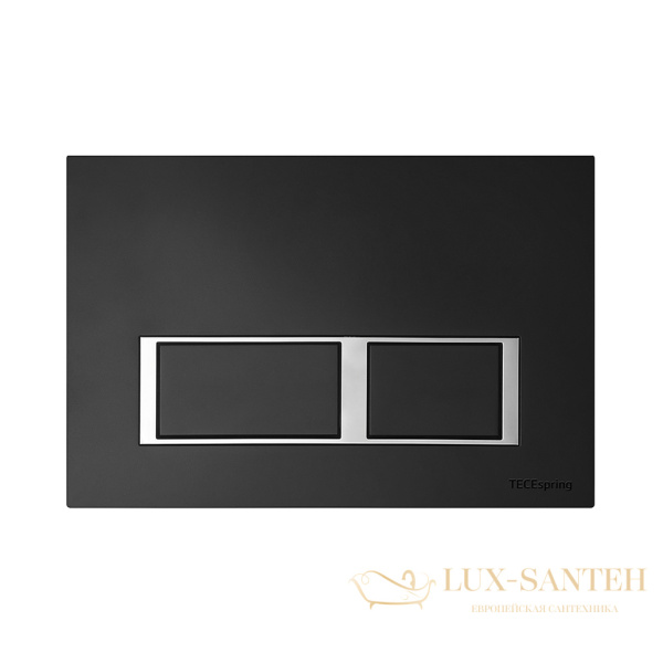 комплект tece tecespring v k955202wcs с подвесным унитазом и панелью смыва tecespring v, черный матовый/хром