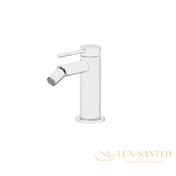 смеситель для биде gattoni circle two на 1 отверстие, 9150/91bo, с донным клапаном, bianco opaco