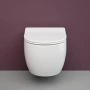 подвесной безободковый унитаз ceramica nova play cn3001 с сиденьем микролифт, белый