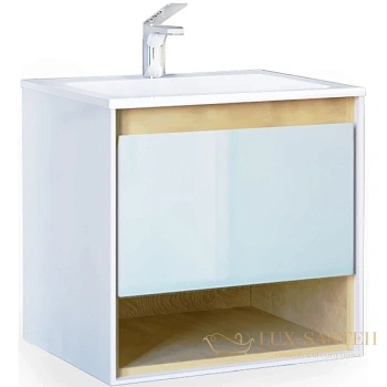 тумба jorno glass gla.01.62/p/w 61,6 см, белый/дуб