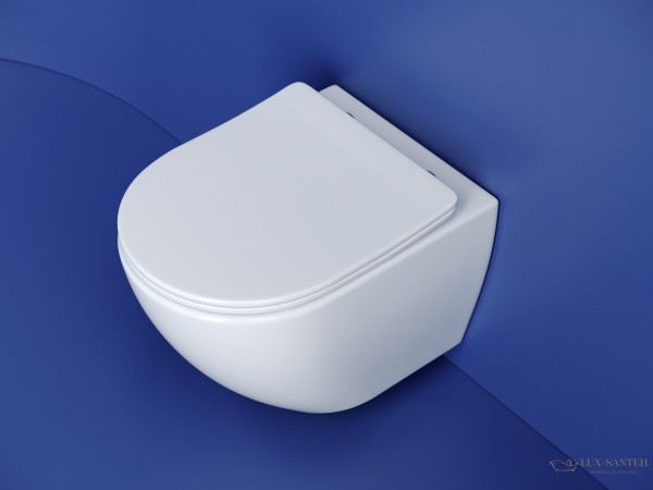 унитаз подвесной ceramica nova metropol cn4002t, смыв торнадо, безободковый, с сиденьем микролифт, белый