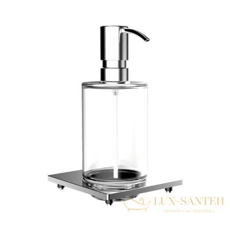 дозатор для жидкого мыла emco liaison, 1821 001 05, подвесной на рейлинг, стекло прозрачное, цвет хром