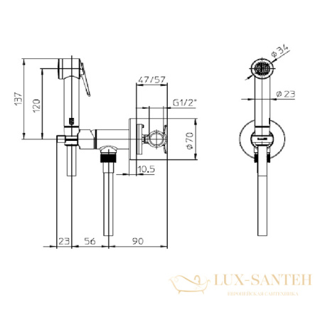 гигиенический набор bossini bossini paloma flat, e34003b.030, хром