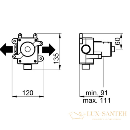 встраиваемая часть almar high flow e179502, переключающего вентиля на 2 выхода