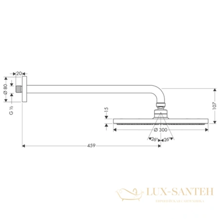 верхний душ hansgrohe raindance s 300 air 27492000