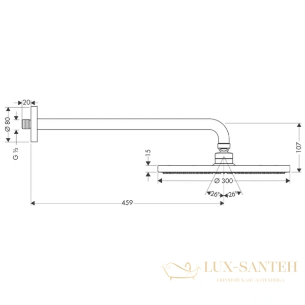 верхний душ hansgrohe raindance s 300 air 27492000