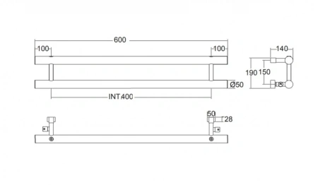 полотенцесушитель водяной margaroli orizzonti 1-442/2 14424002cr, высота 19 см, ширина 60 см, хром