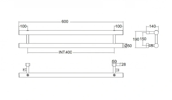 полотенцесушитель водяной margaroli orizzonti 1-442/2 14424002cr, высота 19 см, ширина 60 см, хром