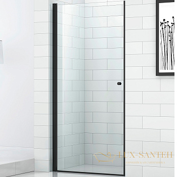 душевая дверь cezares eco eco-o-b-1-70-c-nero 70 см профиль черный матовый, стекло прозрачное