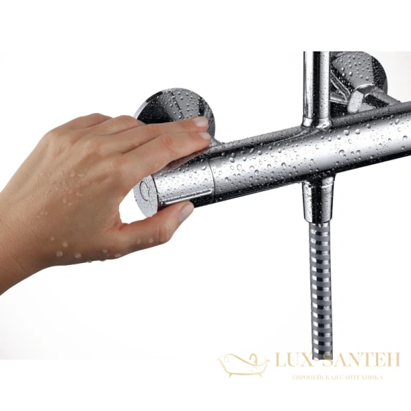 душевая система showerpipe 200 1jet с термостатом hansgrohe vernis blend 26276000, хром