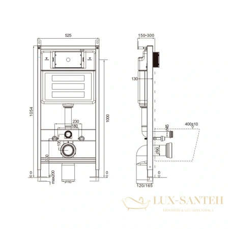 инсталляция для подвесного унитаза aquame, aqm4002