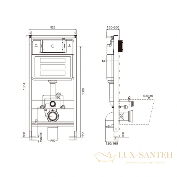 инсталляция для подвесного унитаза aquame, aqm4002