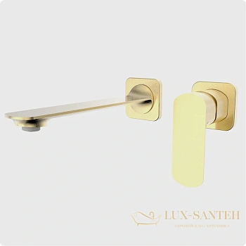 смеситель для раковины aquame imola aqm6714bg, золото брашированное