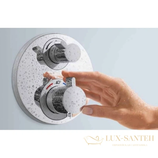 термостат для ванны с душем hansgrohe ecostat s 15758000 с запорным/переключающим вентилем, хром