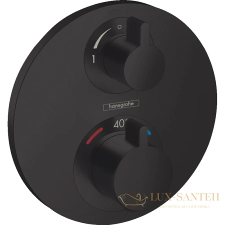 термостатический смеситель для душа hansgrohe ecostat s (внешняя часть) матовый черный (15758670)