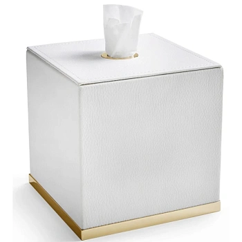 контейнер для бумажных салфеток 3sc snowy sn71agd, золотой/белый
