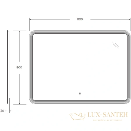 зеркало cezares duet czr-spc-duet-1100-800-led-tch 110x80см