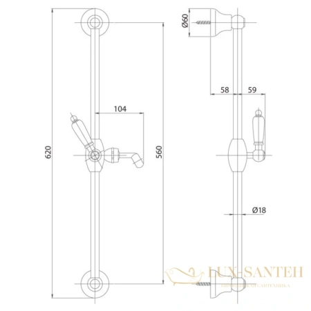 душевой гарнитур cezares golf golf-sd-02-bi, бронза