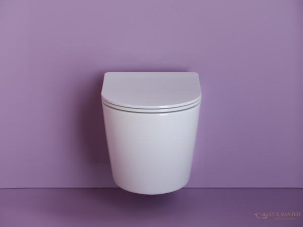 унитаз подвесной ceramica nova uno cn11001, безободковый, с сиденьем микролифт, белый