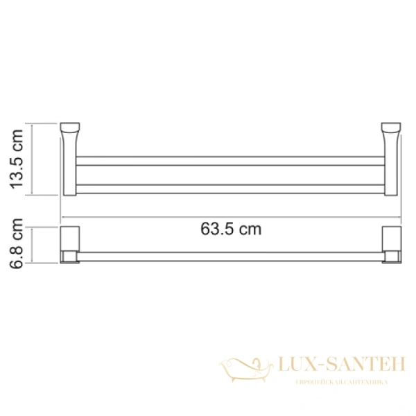 полотенцедержатель wasserkraft leine k-5040 63,5 см, хром