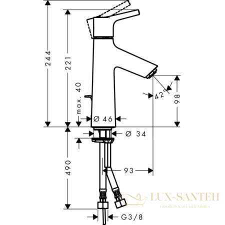 смеситель для раковины hansgrohe talis s 100 72020000
