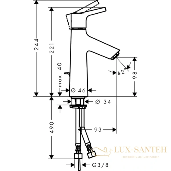 смеситель для раковины hansgrohe talis s 72022000 хром