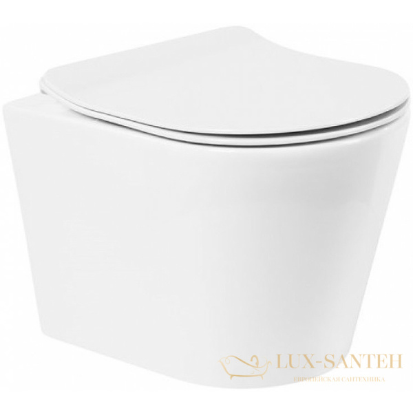 подвесной унитаз belbagno flay-r bb053chr без сиденья, белый