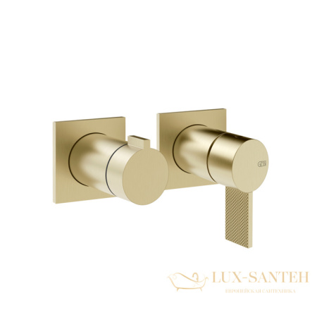смеситель для душа встраиваемый gessi inverso diamantato 73638.727, на 2 выхода, brass brushed pvd