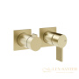 смеситель для душа встраиваемый gessi inverso diamantato 73638.727, на 2 выхода, brass brushed pvd