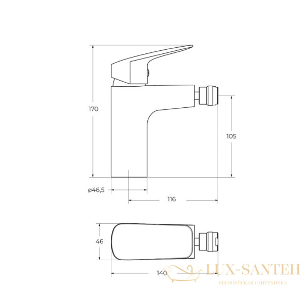 смеситель для биде belbagno due-bd-crm-w0, без донного клапана, хром глянцевый глянцевый