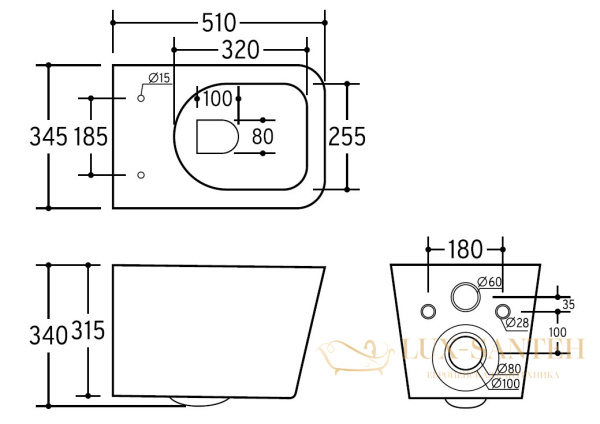 унитаз подвесной безободковый charus alva rimless ewc700-114w, с быстросъемной крышкой с сиденьем, микролифт,белый глянцевый