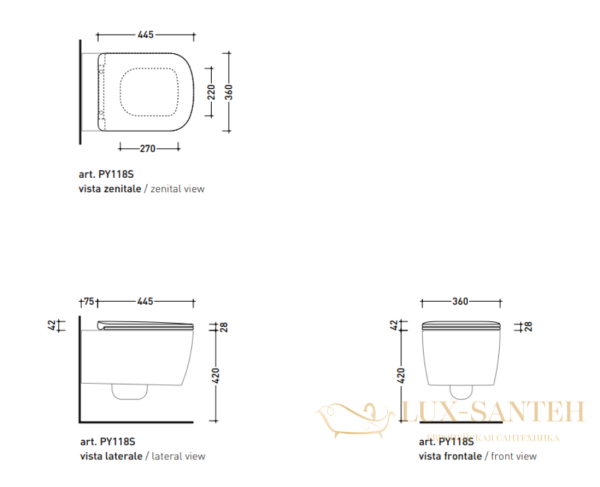 сиденье с крышкой для унитаза flaminia play pycw05 softclose, белый глянцевый