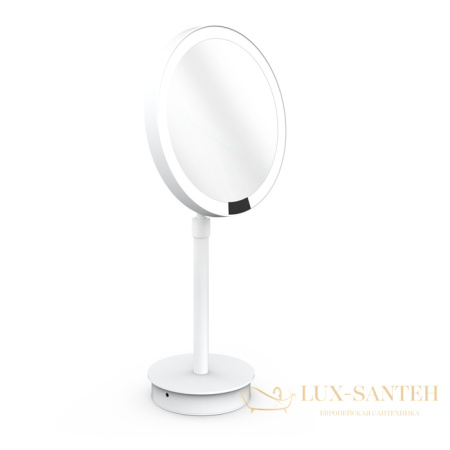 косметическое зеркало 215 мм, настольное decor walther just look plus sr 5x led, 0125450, увеличение x5, сенсорное, белый матовый