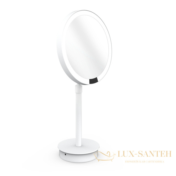 косметическое зеркало 215 мм, настольное decor walther just look plus sr 5x led, 0125450, увеличение x5, сенсорное, белый матовый
