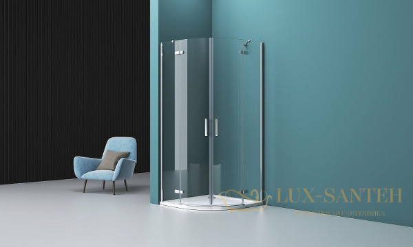 душевой уголок belbagno kraft kraft-r-2-100-c-cr 100х100 см профиль хром, стекло прозрачное