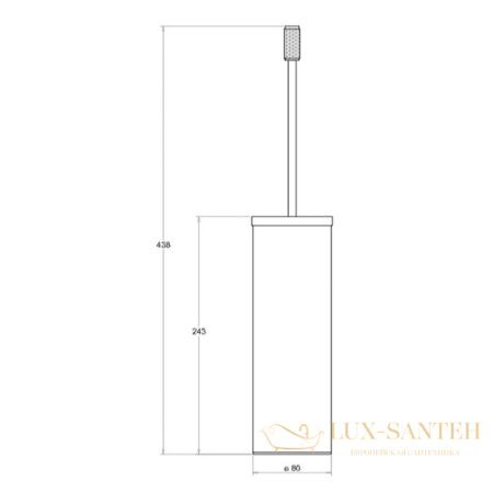 ершик для унитаза напольный bertocci officina 01, 127 7522 6050, никель брашированный