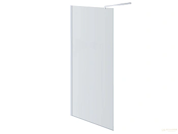 душевая перегородка aquatek aq wiw 08020bl walk in с держателем 800x2000 профиль черный, стекло прозрачное