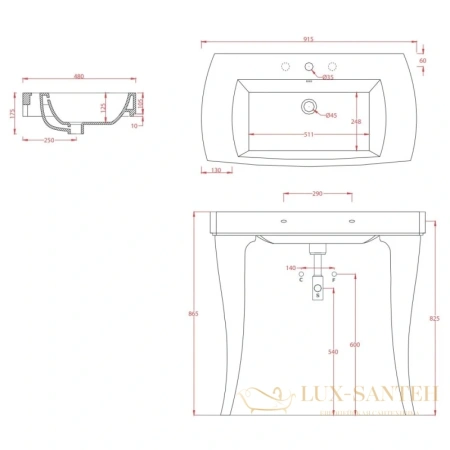 раковина artceram jazz jzl001 01 00*1 91,5x48 см, белый