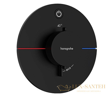термостат для душа встраиваемый hansgrohe showerselect comfort s, 15553670, черный матовый