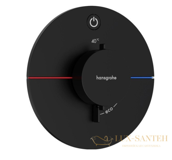 термостат для душа встраиваемый hansgrohe showerselect comfort s, 15553670, черный матовый