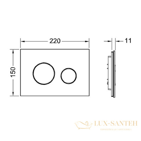 стеклянная панель смыва tece teceloop 9240657, черное стекло/клавиши черные