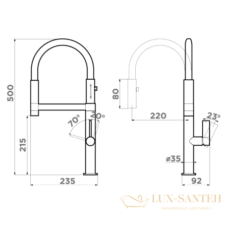 смеситель для кухни omoikiri osaka bn-wh, 4994305, цвет нержавеющая сталь х белый