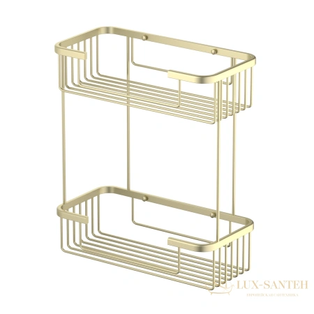 полка-решетка двойная timo saona 13083/17, золото матовое