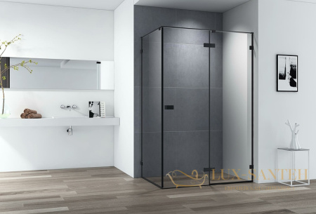 душевой уголок cezares bellagio bellagio-ah-1-100/90-c-nero 100x90 профиль черный матовый, стекло прозрачное