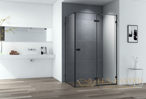 душевой уголок cezares bellagio bellagio-ah-1-140/80-c-nero 140x80 профиль черный матовый, стекло прозрачное